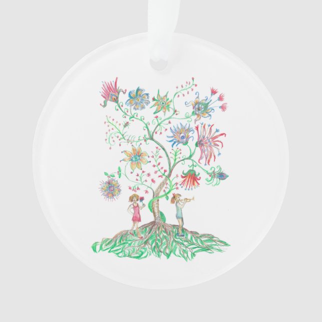 Adorno Whimsical Floral Tree  (Anverso)