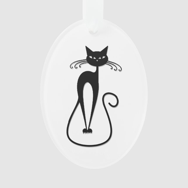 Adorno Whimsical Skinny Black Cat (Anverso)