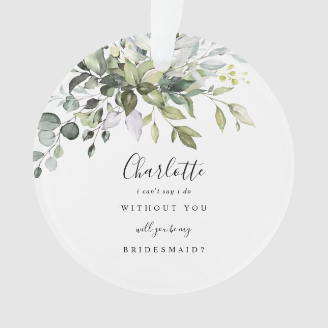 Adorno Will You Be My Bridesmaid Ceramic Ornament (Anverso)