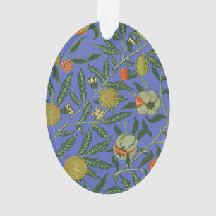 Adorno William Morris Papel de fondo azul granate