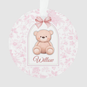 Adorno Willow Diseño de guardería de osito rosado perso