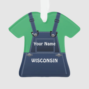 Adorno Wisconsin Farmer Bib sobrepasa a Navidades Persona