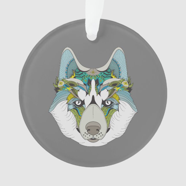 Adorno Wolf husky azul (Anverso)