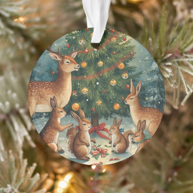 Adorno Woodland Animal Christmas Scene (Árbol)