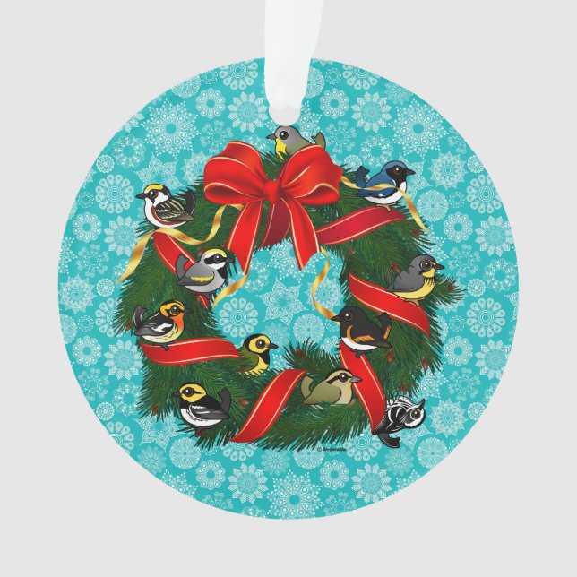 Adorno Wreath, Navidades de Warblers que se pueden conser (Anverso)