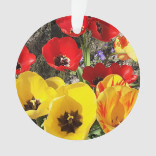 Adorno Yellow & Red Tulips Acrylic Ornament