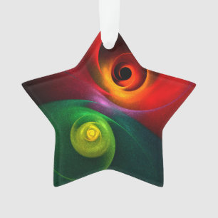 Adorno Yin Verde Rojo Yang Patrón de arte abstracto moder