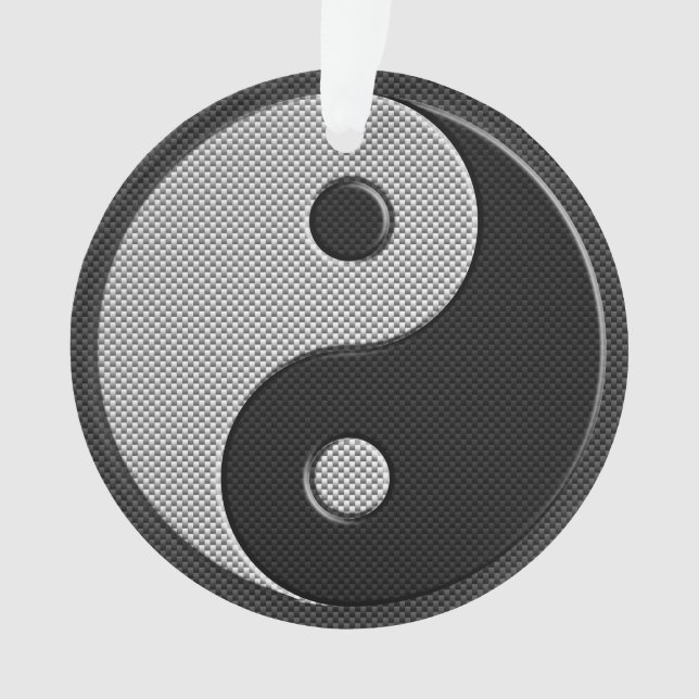 Adorno Yin Yang negrita en estilo de impresión de fibra d (Anverso)