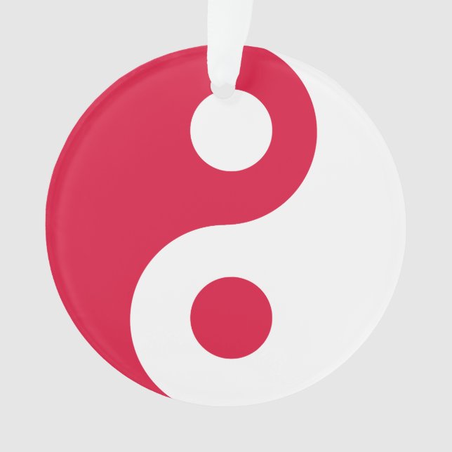 Adorno Yin Yang Rojo y Blanco (Anverso)