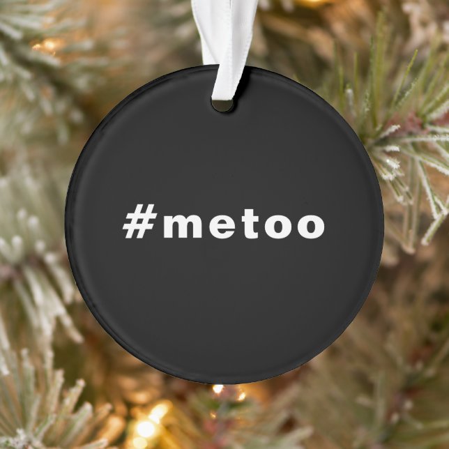 Adorno yo también, #metoo, orgullo blanco negro (Árbol)