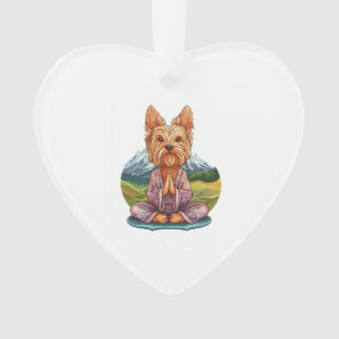 Adorno Yorkie de yoga � Perro divertido meditando