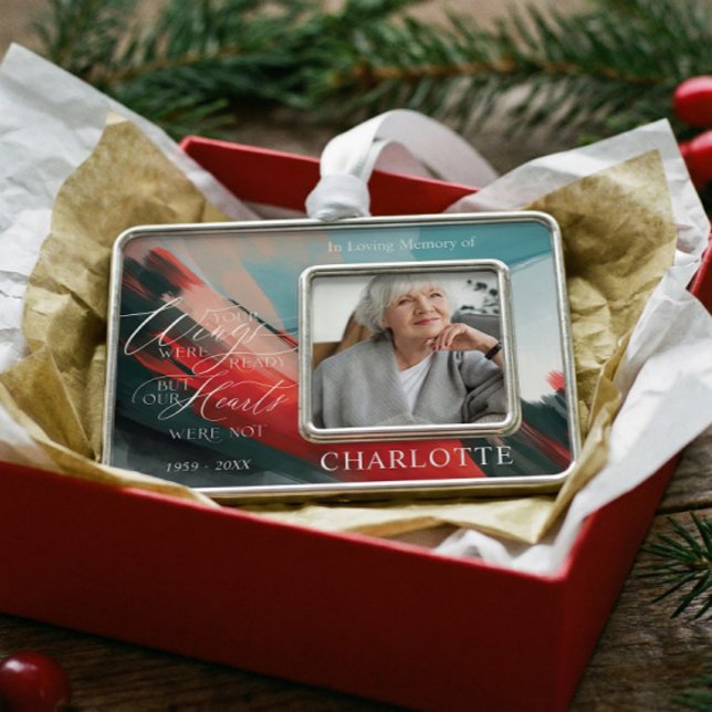 Adorno Your Wings Were Ready Red Cardinal Memorial Photo  (Your Wings Were Ready Red Cardinal Memorial Photo Christmas Ornament)