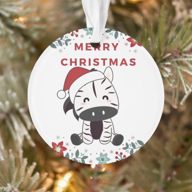 Adorno Zebra Christmas Zebras Winter Animals Ornament (Árbol)