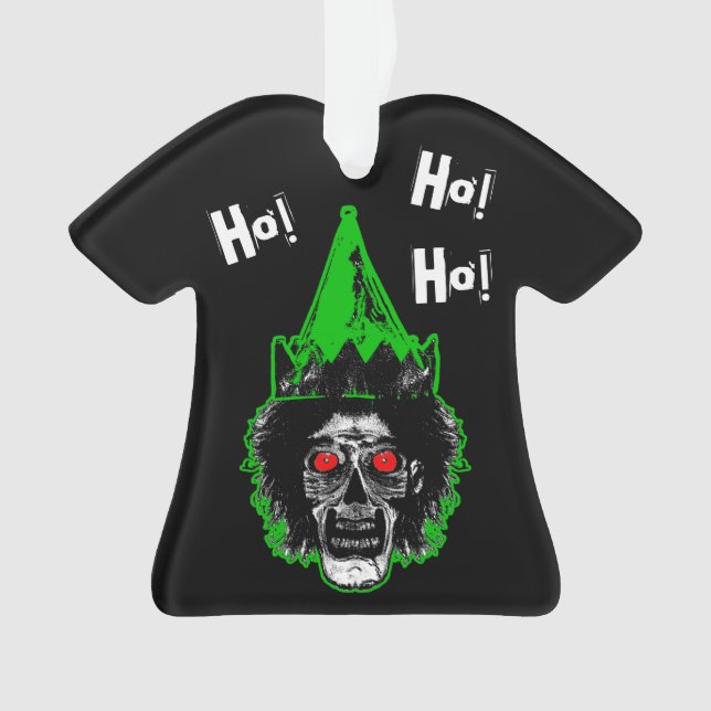 Adorno Zombie - ¡Ho! ¡Ho! Ho! en negro (Anverso)