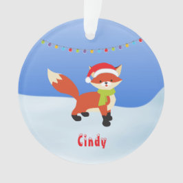 Adorno Zorro de nieve en Santa Hat