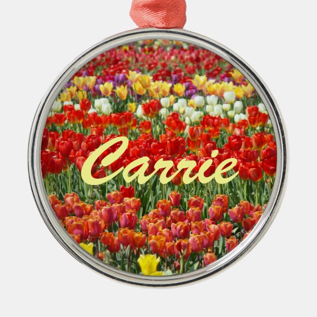 Adornos con tu nombre Flores de Tulipán personaliz (Frente)