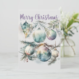 Adornos de acuarela de Navidad alegre