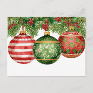 Adornos de Acuarela Ramas de Pino Navidad