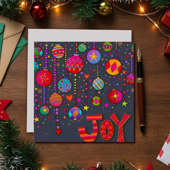 Adornos de Alegría Festiva Tarjeta de Vacaciones d (Subido por el creador)