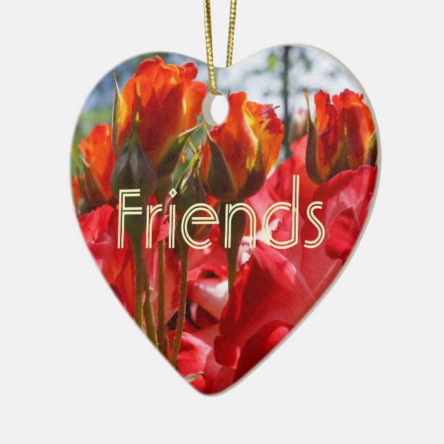 Adornos de amigos Flores de Rosa Roja Amistad (Izquierda)