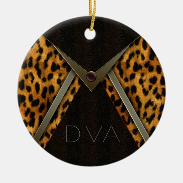 Adornos de árbol de Navidad de leopardo (Frente)