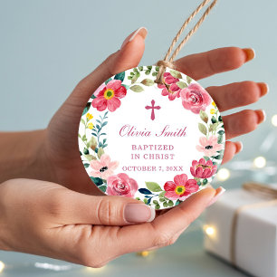 Adornos de Bautizo de Cruz Personalizados Regalo 