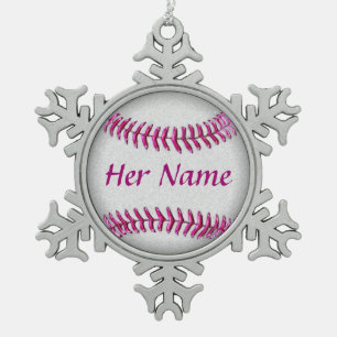 Adornos de béisbol personalizados con su nombre