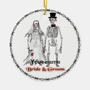 Adornos de boda de esqueleto gótico