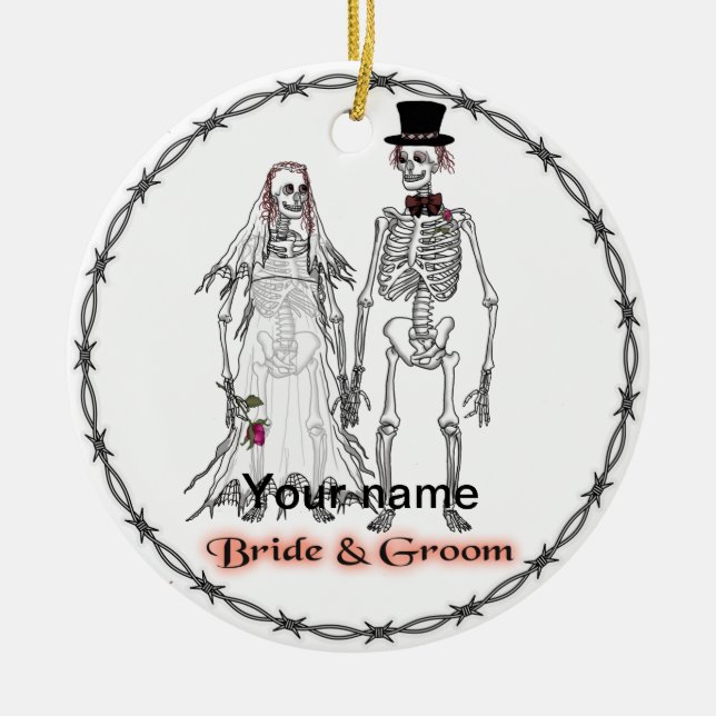 Adornos de boda de esqueleto gótico (Frente)