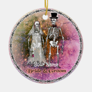 Adornos de boda de esqueleto gótico