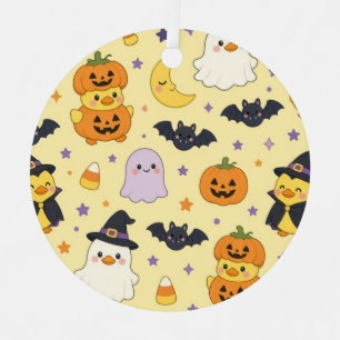 Adornos de cerámica de patos con disfraz de Hallow