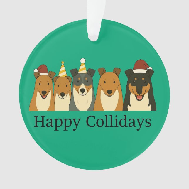 Adornos de Collie de Navidad  (Anverso)