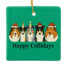 Adornos de Collie de Navidad