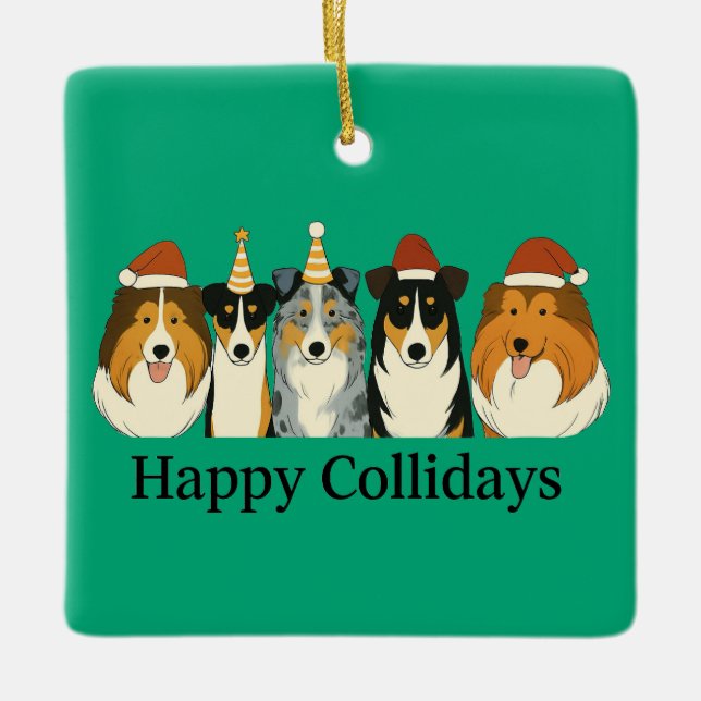 Adornos de Collie de Navidad  (Anverso)