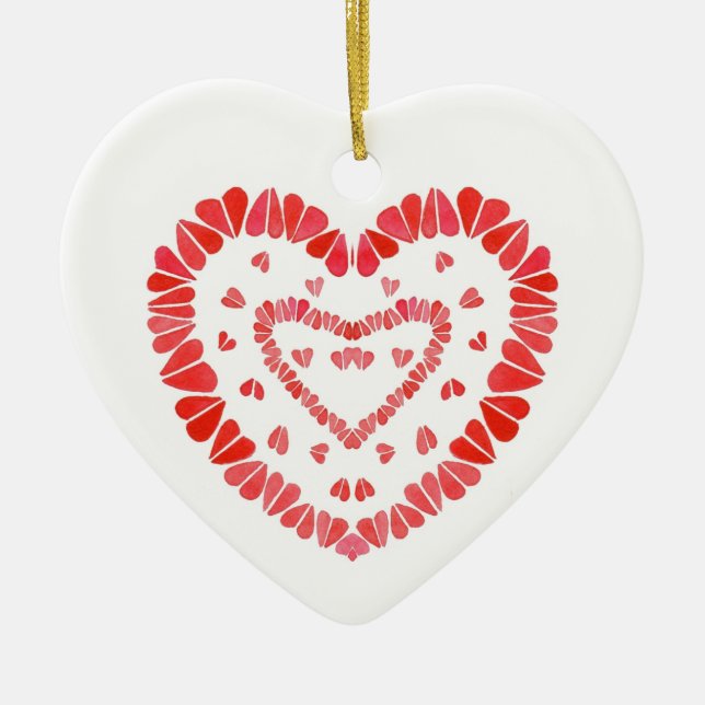 Adornos de corazón de cerámica SWEET HEARTS (Frente)