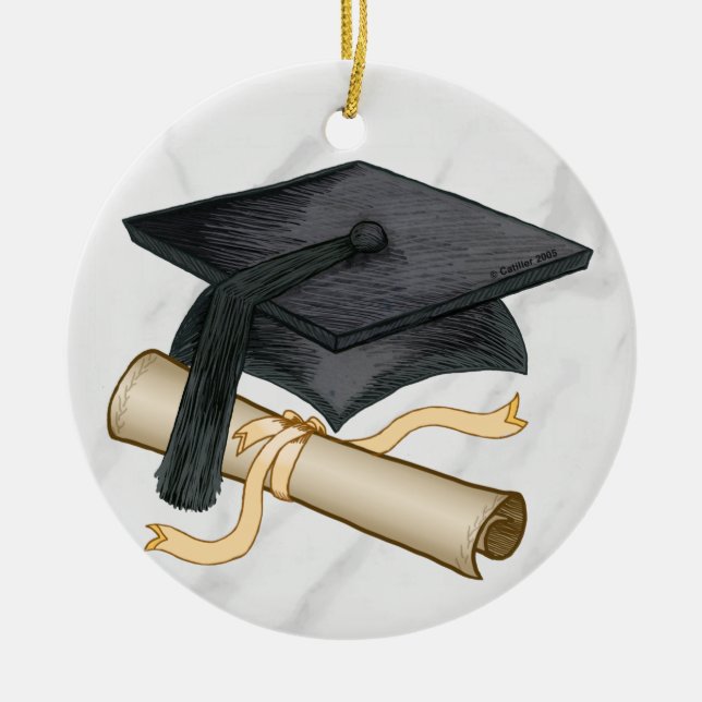 Adornos de diploma de gorra de graduación (Frente)