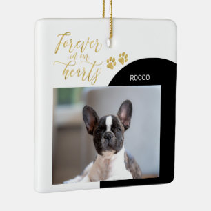 Adornos de Foto de Memorial de Mascota Negro y Dor