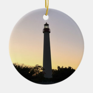 Adornos de foto del faro al atardecer