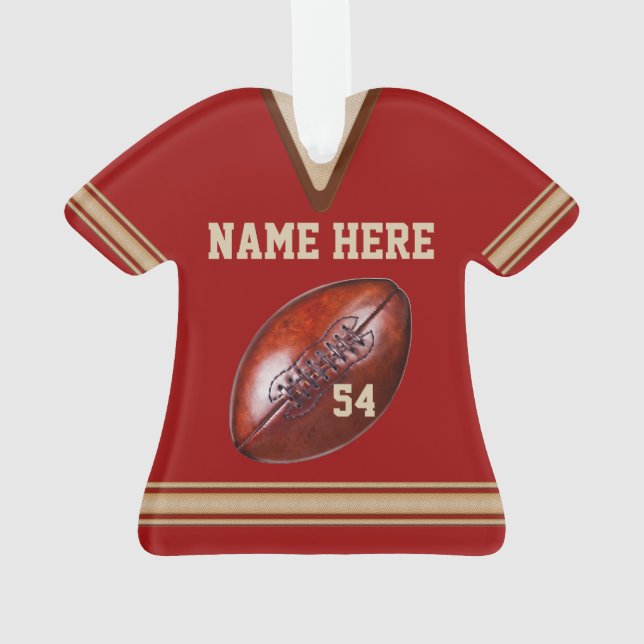 Adornos de fútbol con jersey personalizado (Reverso)