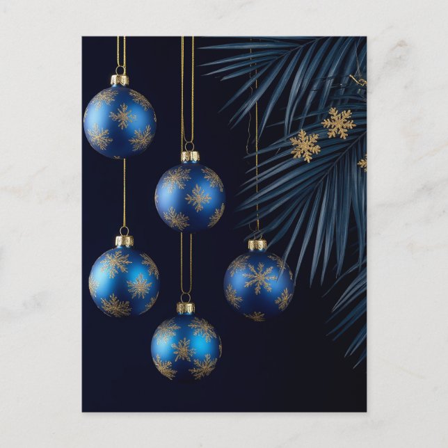 Adornos de Navidad Azules Elegantes (Anverso)