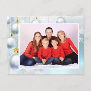 Adornos de Navidad Blancos personalizables con Fot
