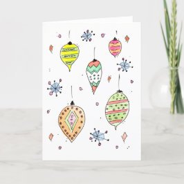 ¡Adornos de Navidad brillantes Tarjeta de Navidad