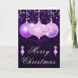 Adornos de Navidad con purpurina rosa y morada
