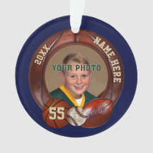 Adornos de Navidad de Deportes Personalizados y co