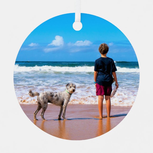 Adornos de Navidad de Foto de Mascota Personalizad (Anverso)