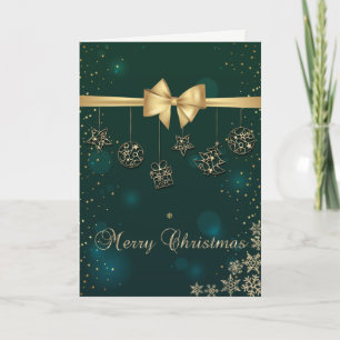Adornos de Navidad de oro, lazo