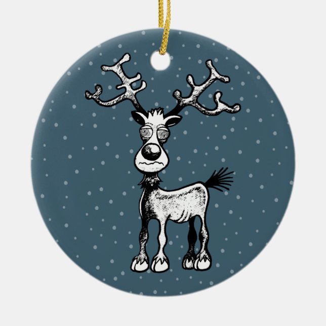 Adornos de Navidad de Rudolph el Reno (Frente)