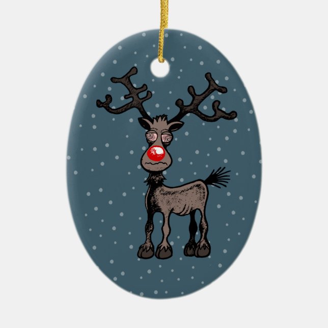 Adornos de Navidad de Rudolph el Reno (Frente)