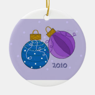 Adornos de Navidad en Azul y Morado