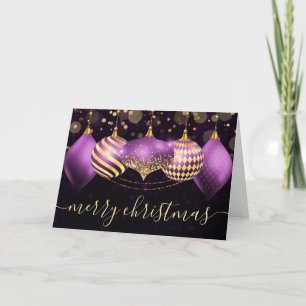 Adornos de Navidad en Morado y Dorado